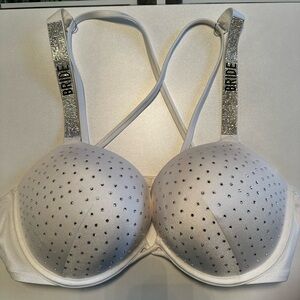 Embellished White bombshell Bridal swim top